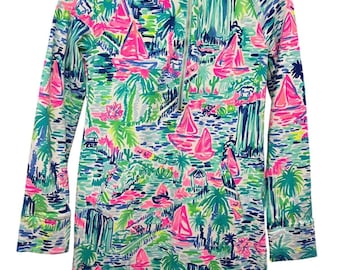 Lilly Pulitzer-Skipper-Salz im Luftblumen-Midikleid XXS UPF 50+ Taschen