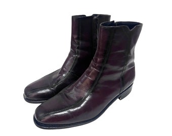 Florsheim Duke Vintage Brown Leather Beatles Zip Ankle Boots US 9.5 D