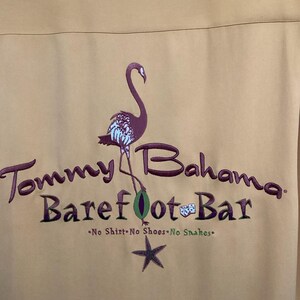Tommy Bahama Yellow Silk Button Up Vintage Bowling Camp Shirt Mens Large Pocket image 5