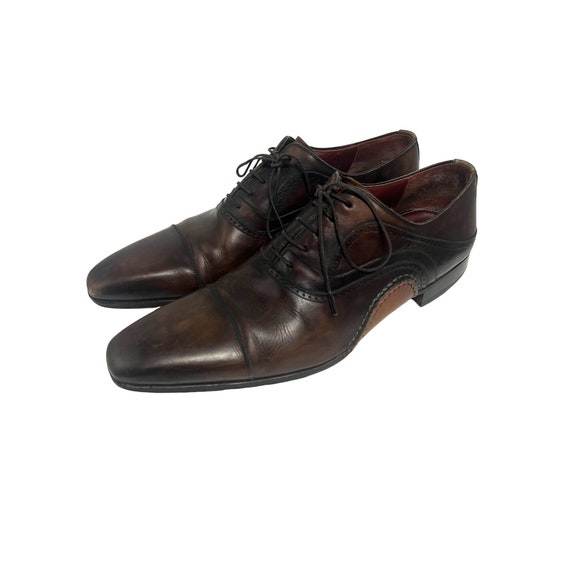 Magnanni Designer Brown Leather Oxford Brogue Lace up Shoes  display picture 2