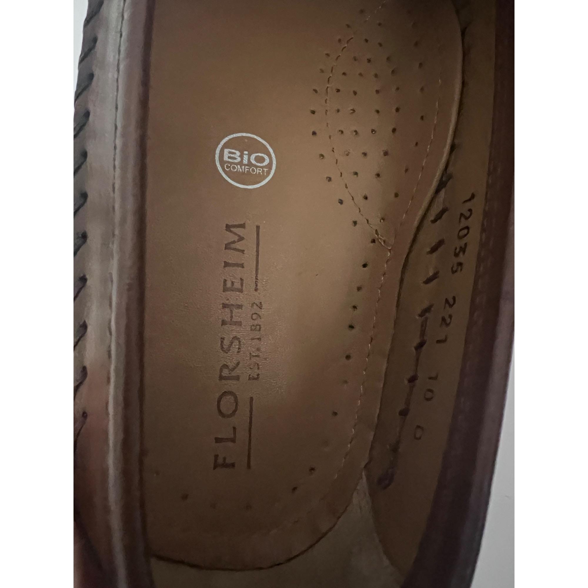 Florsheim Brown Leather Basket Weave Vintage Penny Loafers  display picture 3