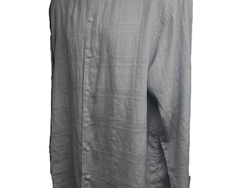 Camisa informal de lino a rayas azul claro con botones Tommy Bahama para hombre, talla XL, ligera.