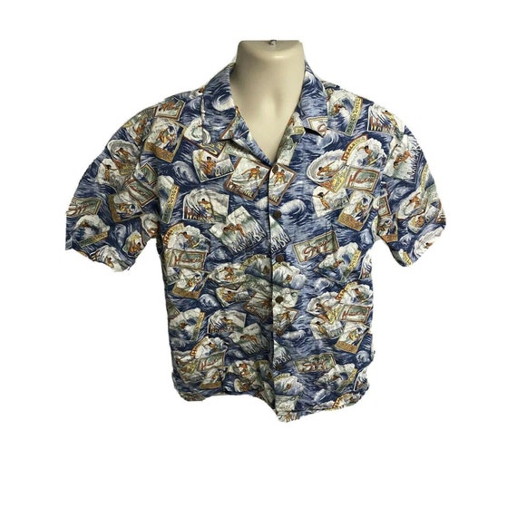 Hilo Hattie Vintage Hawaiian Aloha Floral Blue Bu… - image 4