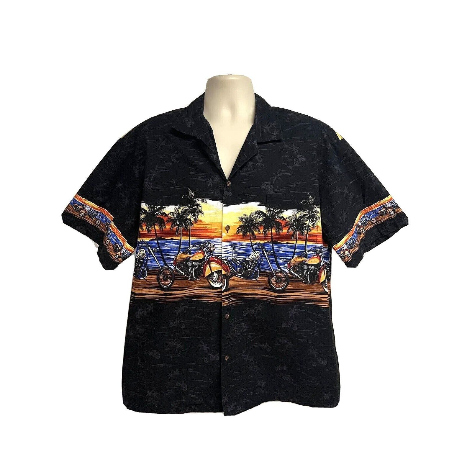 Kys Mens Vintage Black Graphic Hawaiian Aloha Button up Kys Mens Vintage Black Graphic Hawaiian Aloha Button up