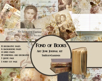 Downloadable Fond of Books Art Junk Journal