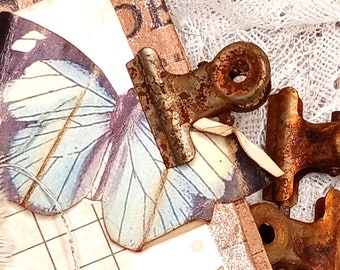 Rusty Grungy Bulldog clips, junk journal, ephemera grunge, steampunk, vintage ephemera