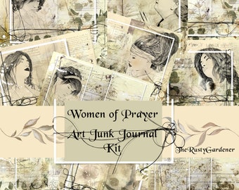 Downloadable Women of Prayer Art Junk Journal Kit