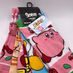 Calcetines de dibujos animados de Kirby de Spencer, 5 pares, talla 5-10, Bioworld, Nintendo