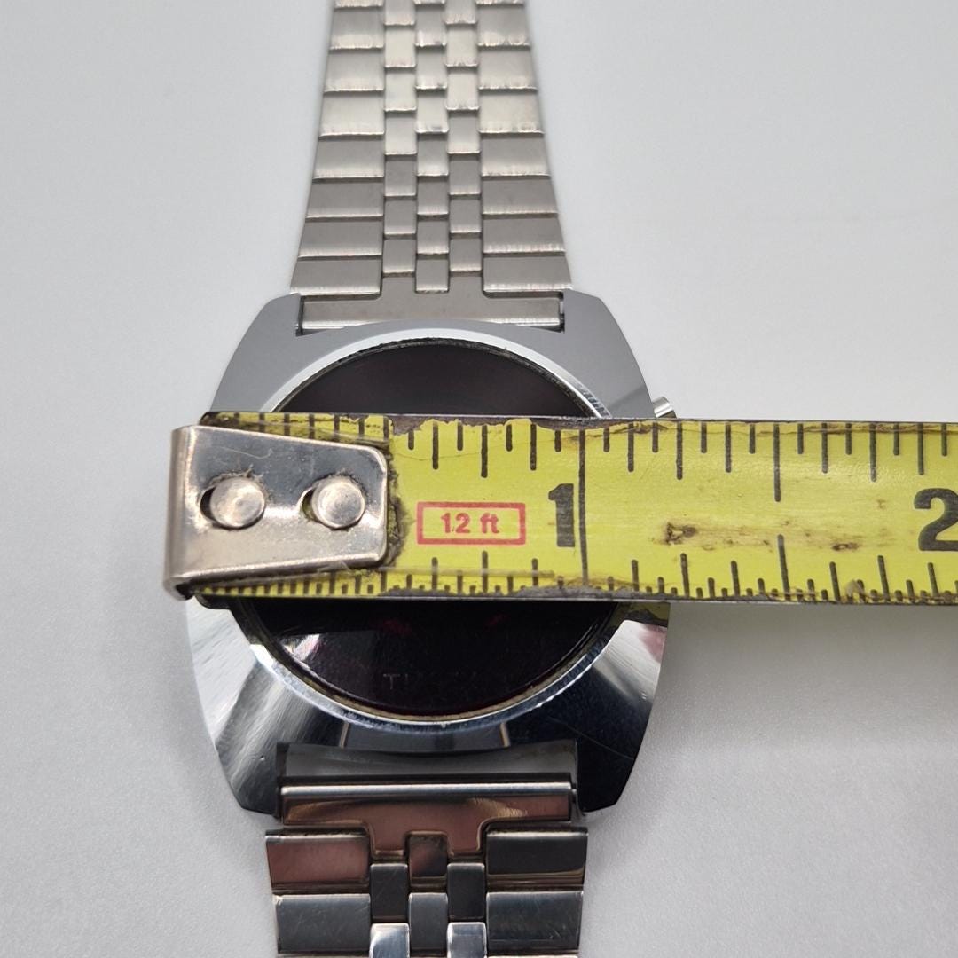 Times Led Watch VTG 1970s Timex H Cell 200 202 Red LED Screen Watch Stainless Retro SSQ ...