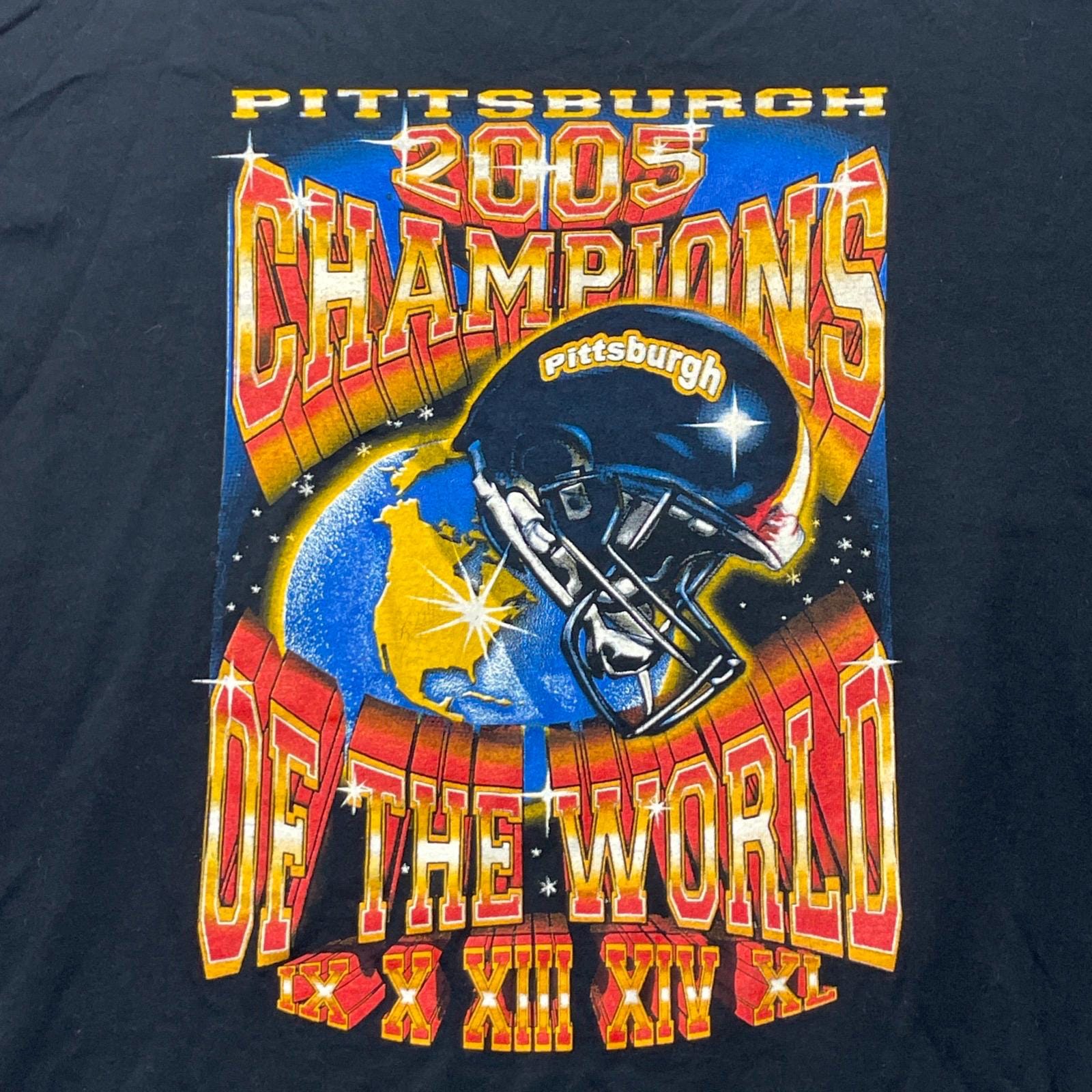 VTG 2005 Pittsburg Steelers Shirt Sz L Super Bowl AFC Champions