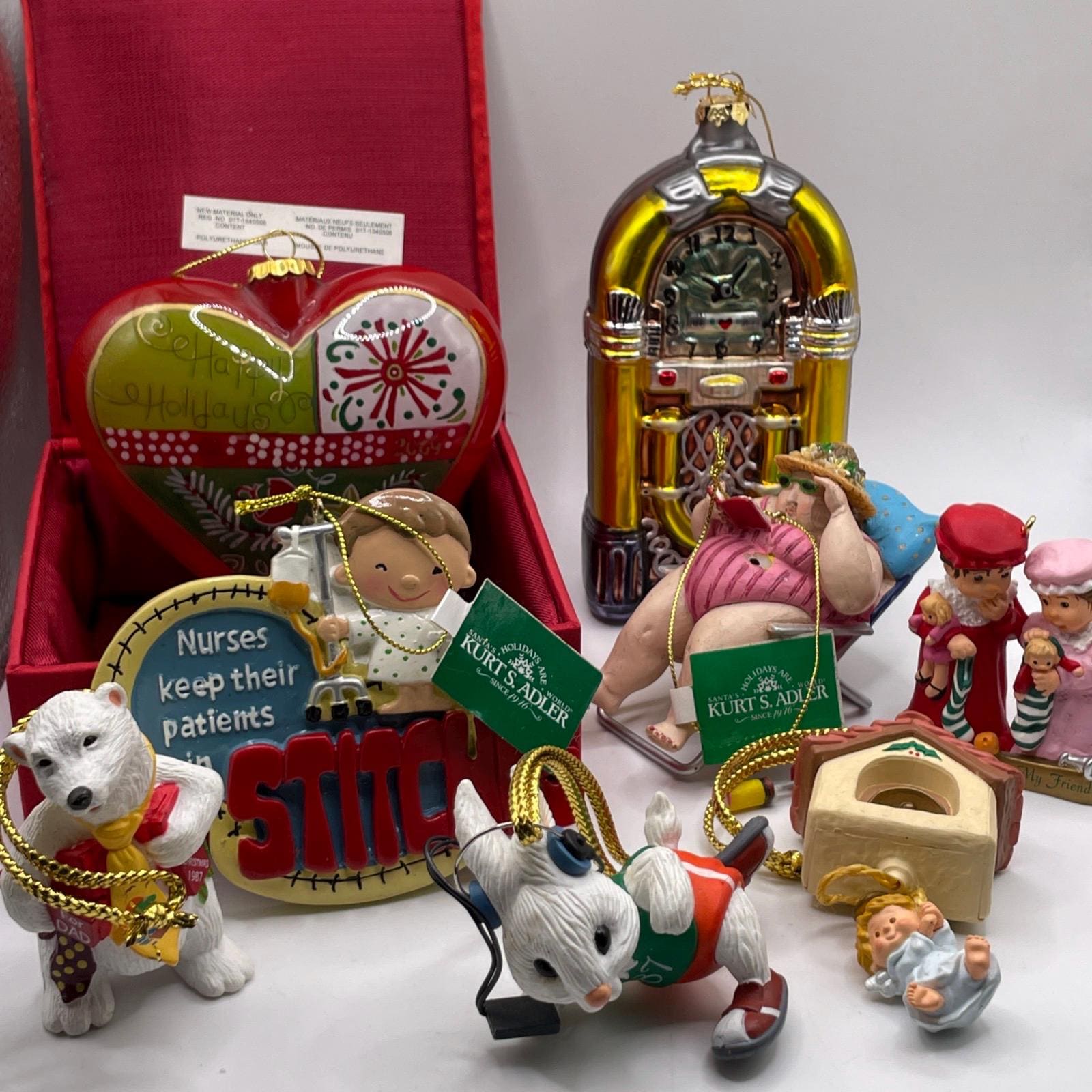 VTG Bundle Lot 80s 90s Designer Ornaments Kurt Adler Hallmark Pier