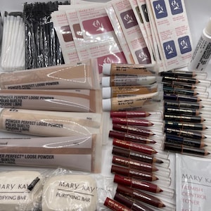 New VTG 60+ Lot Mary Kay Mixed Foundation Powder Lip Eye Liner Retired Read