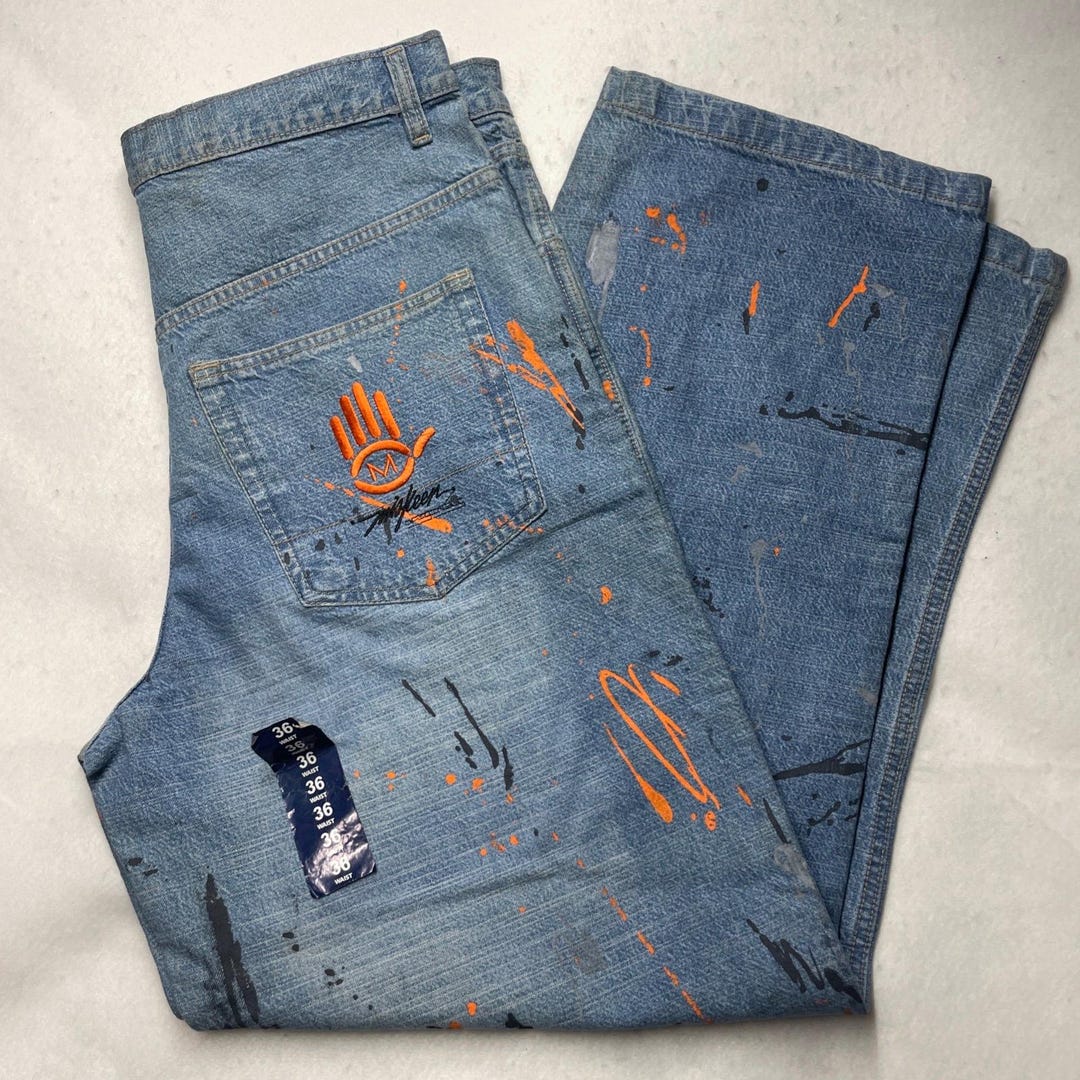 New VTG Miskeen Orginals Y2k Hip Hop Jeans Hippie Grunge Skater 36
