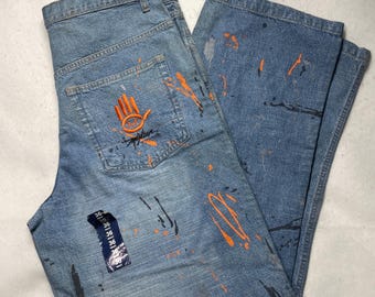 New VTG Miskeen Orginals Y2k Hip Hop Jeans Hippie Grunge Skater 36