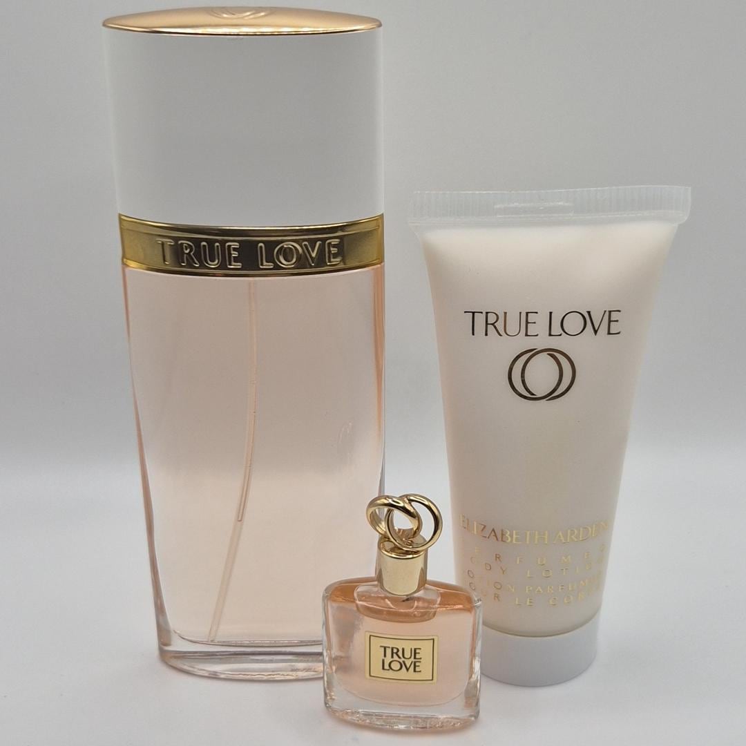 VTG 90s Elizabeth Arden True Love Parfum Perfume Fragrane Set Large