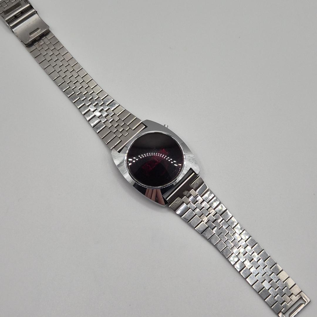 Times Led Watch VTG 1970s Timex H Cell 200 202 Red LED Screen Watch Stainless Retro SSQ ...