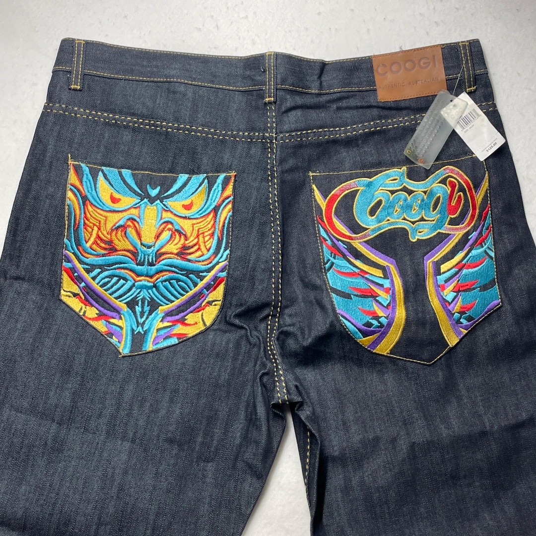 New NWT VTG Coogi Jeans Sz 40 Y2k Baggy Embroidered Dragon Hip Hop