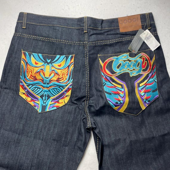 New NWT VTG Coogi Jeans Sz 40 Y2k Baggy Embroidered Dragon Hip Hop