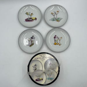 Neu VTG BW Porzellan Vorspeisen Hors D&#39;oeuvres Dessert Martini Teller Geschenkset