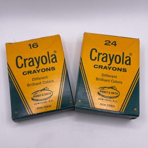 2 New VTG Binney Smith Crayola Crayons 16 & 24 Pack 1960s Different Brilliant