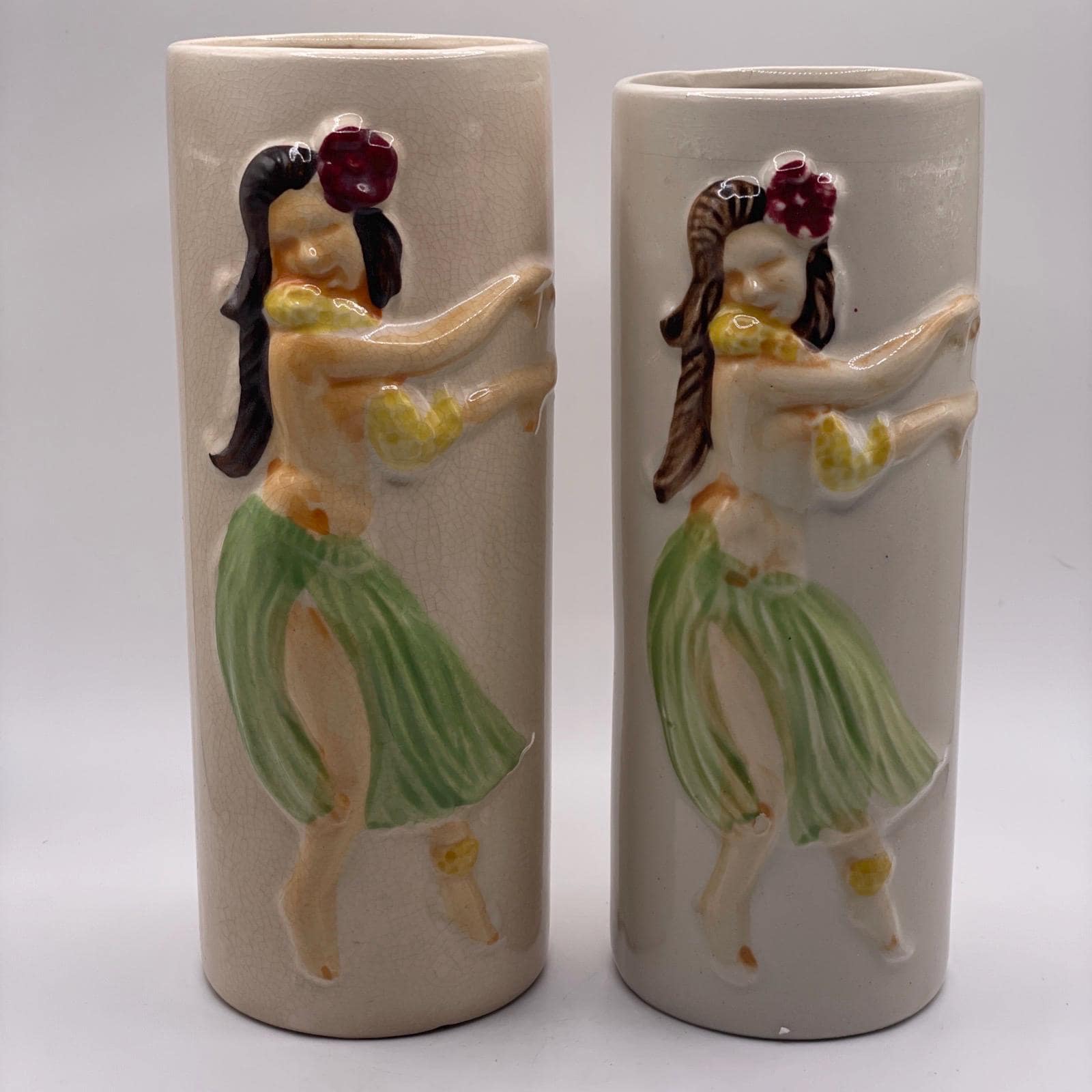 Hawaii Hula Dancer ビンテージ花瓶 陶器ハワイアンアンティーク Hawaii Hula Dancer ビンテージ花瓶 陶器ハワイアンアンティーク