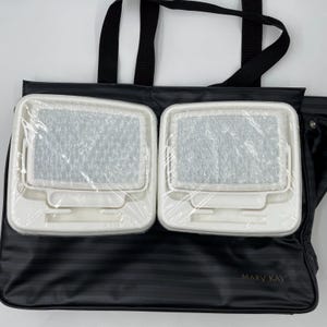 VTG Lot Mary Kay 6 Folding Travel Makeup Mirrors & Tray Stand Large Zippered Bag