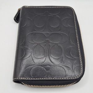 小物 Rare Vintage Coach RoundZip Wallet Black Vintage Coach Zip Around Wallet - Etsy