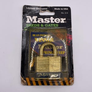 New Vintage Master gelamineerde stalen beugel 1,5" hangslotslot NOS nr. 3D met sleutel