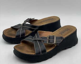 Vintage Mudd Women 10 Chunky Platform Sandal Buckle Y2K Square Toe 90s Shoe 2000