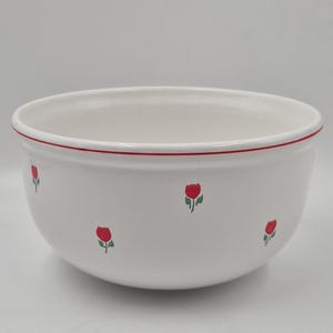 Grand bol à mélanger RB Bernarda vintage des années 80, tulipes rouges blanches Portugal numérotée