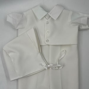 Junge Weiß Taufe Outfit One stück Kleid Cabrio Strampler Hut 3 Monate