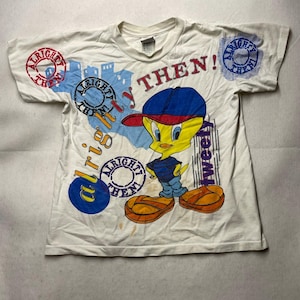 Camiseta con estampado completo de Piolín de los Looney Tunes de los años 90, 1997, para jóvenes, talla XL