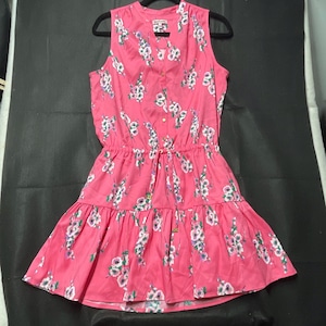Pink Juicy Couture Pink Floral Flower Summer Tiered Dress Size 2 Sleeveless