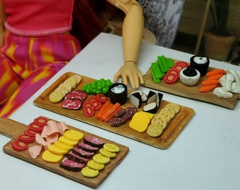 Dollhouse charcuterie boards, 1:6 scale
