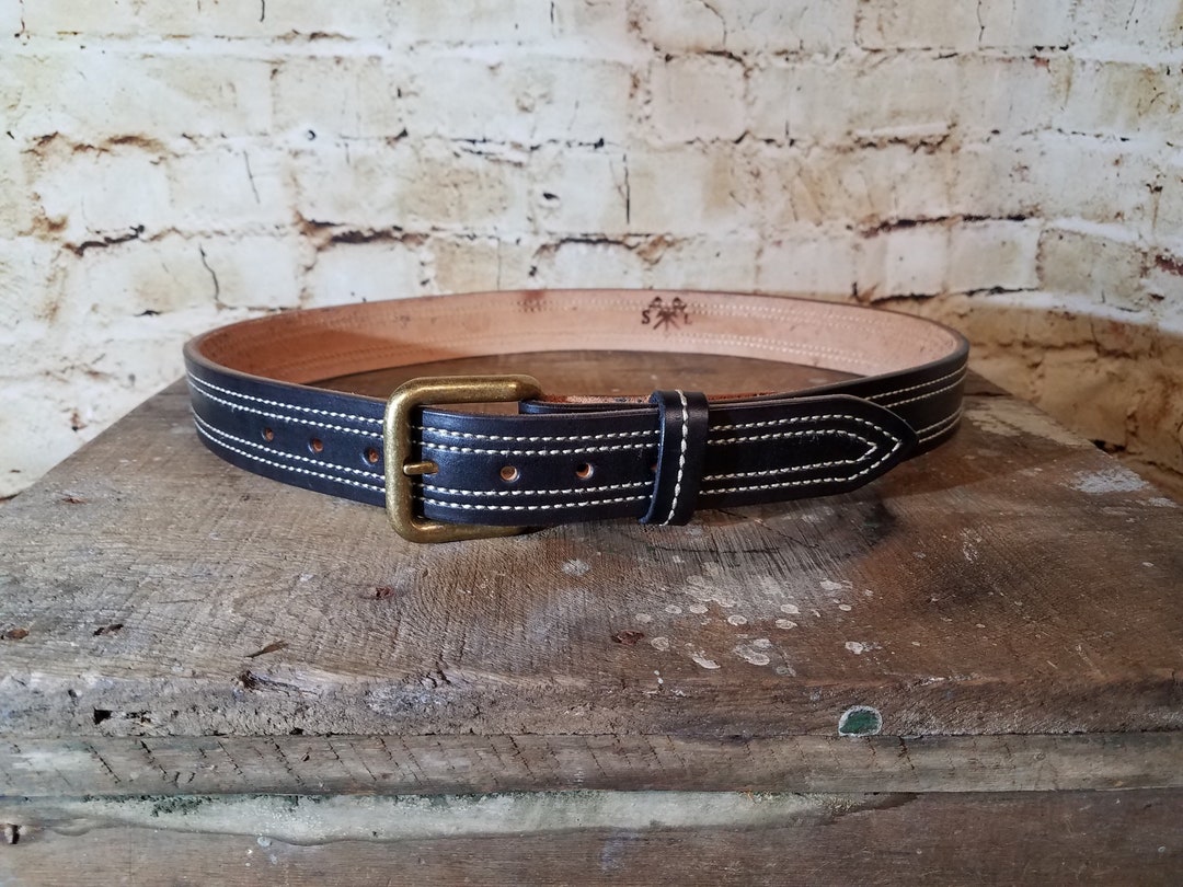 Custom Handmade Leather Belt Model 'midnight Rider' Made in the