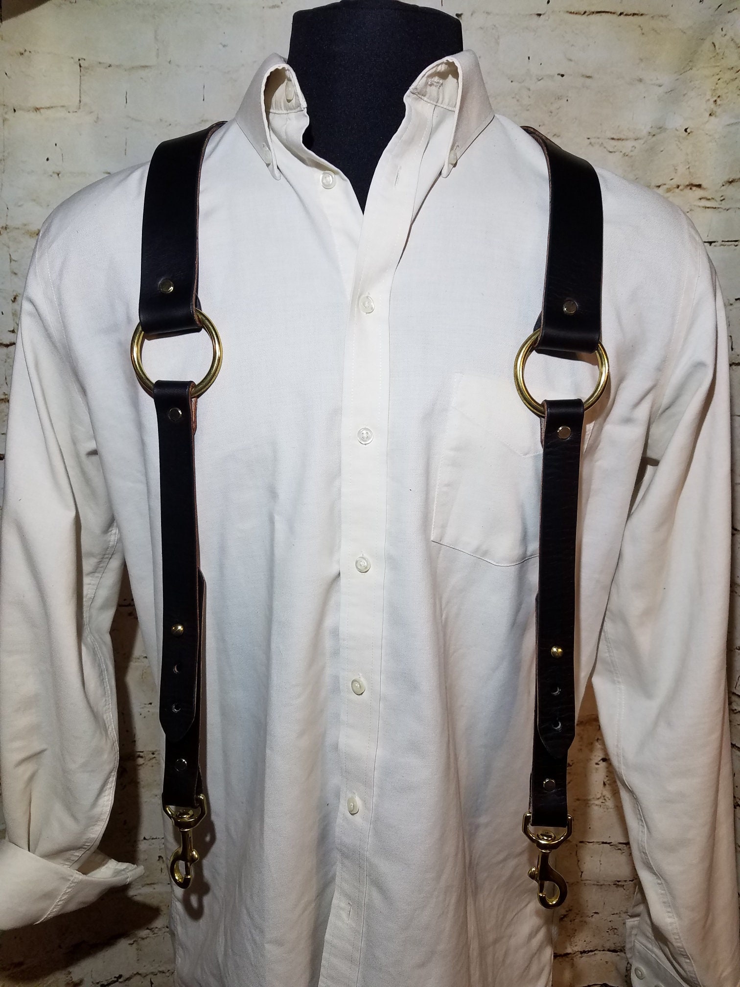 Custom Leather Harness Suspender, Full Back, Black, Large/xl Ready to