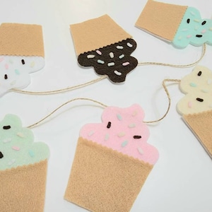 Cupcake felt garland banner bunting mantel decoration party decor