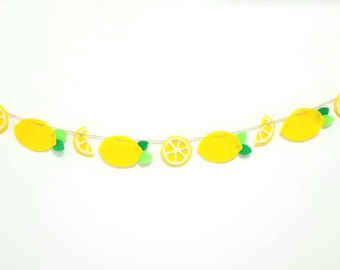 Lemon felt summer garland banner bunting mantel decoration decor