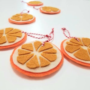 Felt &quot;dried&quot; orange Christmas tree ornament