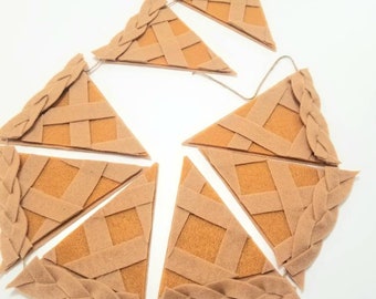 Apple Pie (or peach) Thanksgiving fall felt pie garland banner bunting decoration for mantel