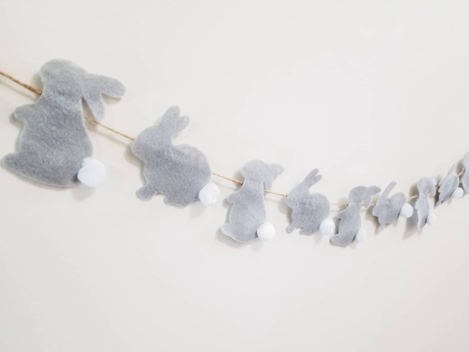 Easter Bunny Felt Garland Banner Bunting Mantel Decoration Spring Decor ...