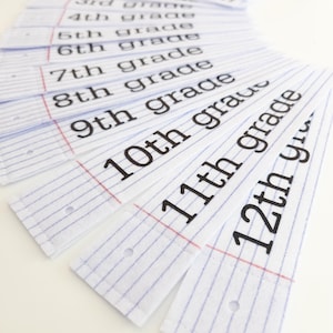 Lined paper felt grade year add on to go with first day of school pencil pennent
