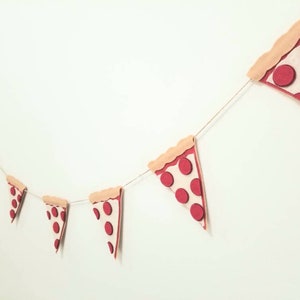 Felt pizza garland banner bunting mantel decoration party decor