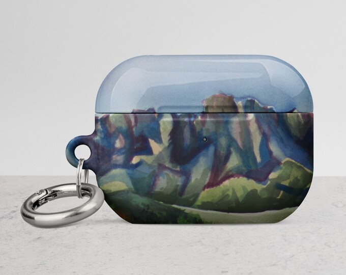Desert Mountain Watercolor painting on Case for AirPods®