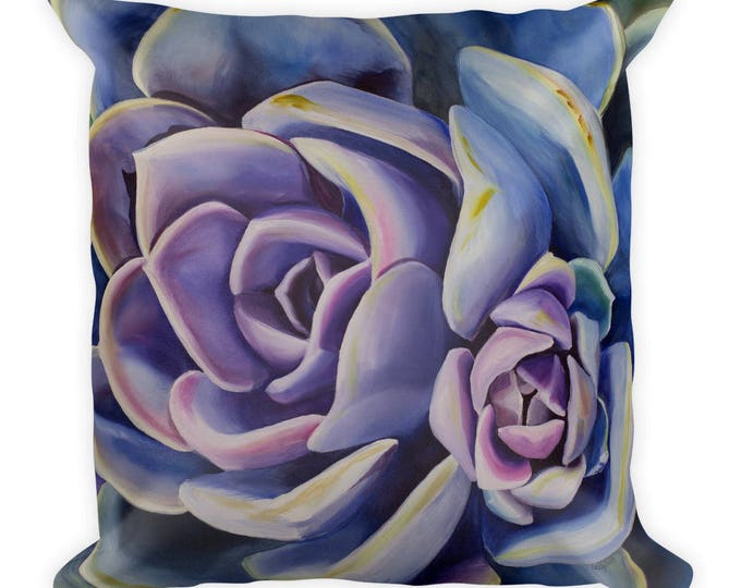 Succulent Watercolor Square Pillow