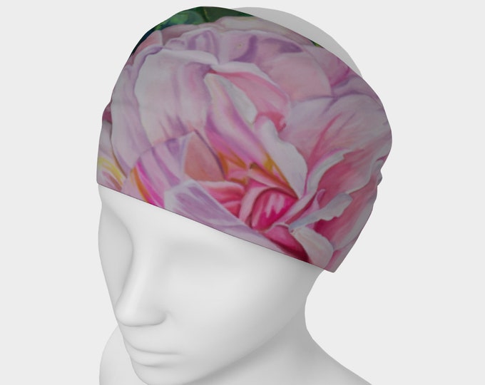 Pink Floral Headband- Watercolor Painting on Headband