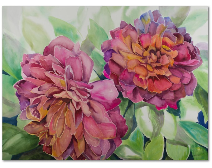 ART PRINT - FREE shipping- Two Flowers Art, Botanical Art
