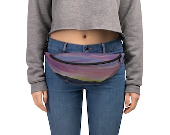 Fanny Pack- Desert Sunset Watercolor Painting on Bum Bag