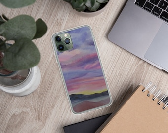 iPhone Case - desert landscape- watercolor painting on phone case