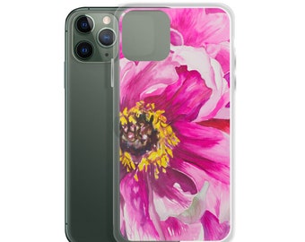 iPhone Case - Watercolor Painting of Pink Flower on Phone case